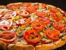 a vegetarian supreme pizza