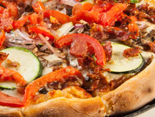 a chicken combo pizza